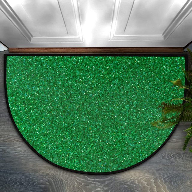 Fashion Doormat Bathroom Rugs Green Galaxy Star Half Round Door Mat