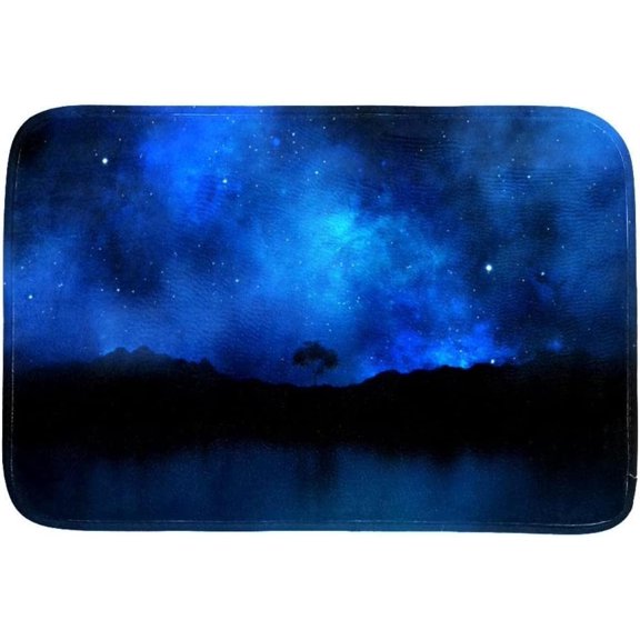 Fashion Doormat Bathroom Rugs Landscape Night Sky Non Slip Absorbent Bath Mat for Indoor Entrance Floor Kitchen Home Decor 16x24 Inch