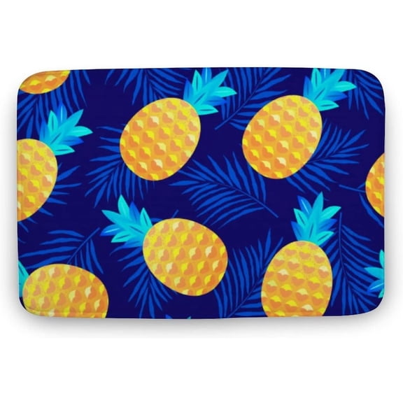 Fashion Doormat Bathroom Rugs Pineapples Leaves Non Slip Ultra Absorbent Soft Bath Mat for Outdoor Indoor Entrance Floor Mat Kitchen Home Decor 16x24 Inch