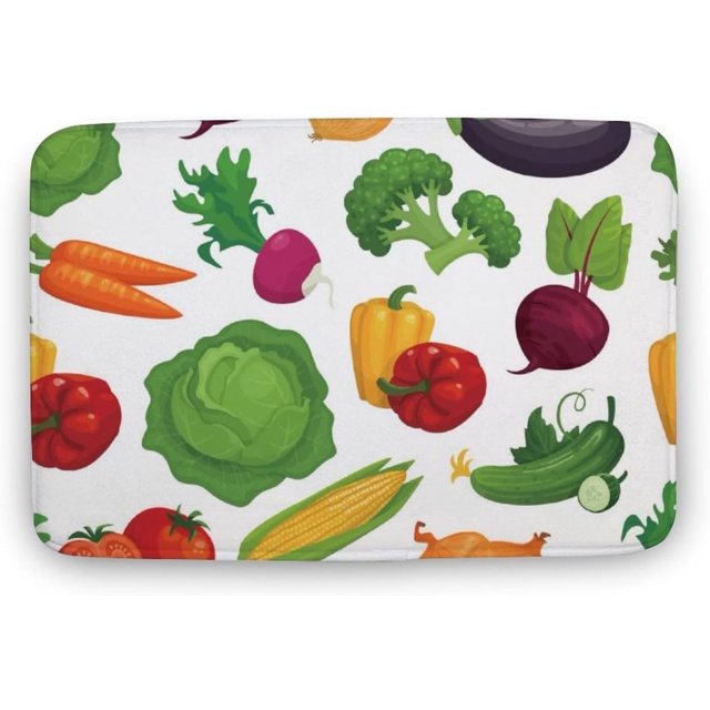 Fashion Doormat Bathroom Rugs Mat Fresh Healthy Vegetables Non