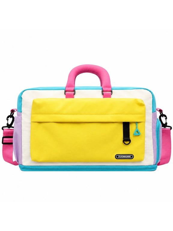 Expandable Travel Duffel Bag, Multi-Color Color Block Weekender Overnight Gym Tote with Shoe Compartment for Women's Fitness, Yoga, Short Trips, Weekend Getaways and Daily Travel