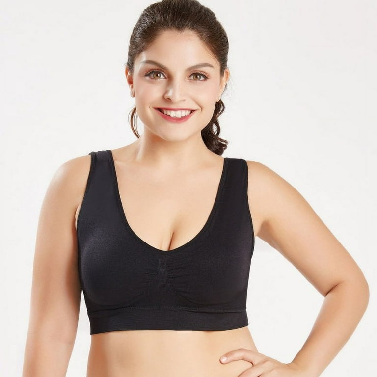 Fashion Double Layer Comfort Sports Bra Pure Color Plus Size Ultra