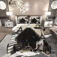 thumbnail image 1 of Fashion Dress Bedding King Size Fashion Girly Black Dress Comforter Set Eiffel Tower Paris Style Bedding Comforter Sets Romantic Makeup Themed Duvet Insert Women Perfume Print Quilt, 1 of 6
