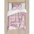 thumbnail image 1 of Fashion Duvet Cover Set, Stiletto High Heels Feminine Floral Ornaments Flower Silhouette Illustration, Decorative 2 Piece Bedding Set with 1 Pillow Shams, Twin Size, Rose Pale Rose, by Ambesonne, 1 of 3