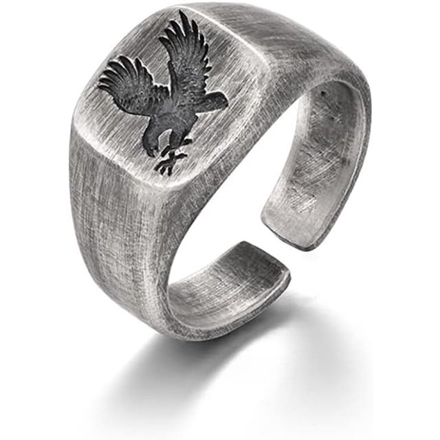 Fashion Eagle Engraved Stacking Expand Ring Flying Bird Open Adjustable