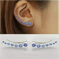 thumbnail image 1 of Fashion Earrings 2024 New Bling Ear Cuffs 7 Crystals Four Seven Star Zircon Jewelry French Ear Clip, 1 of 16