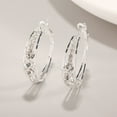 thumbnail image 1 of Fashion Earrings, Exaggerated Zircon Ladies Ear Clips, Copper Temperament Jewelry for Birthday Wedding Party Gift, Silver, 1 of 2