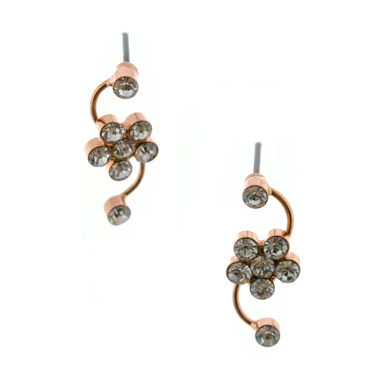 Fashion Earrings Rose Gold Plating Crystal Rhinestone Dangle