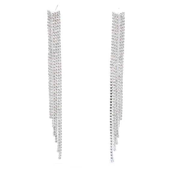 Fashion Earrings Silver Plating Chain Mesh Linear Dangle Earrings