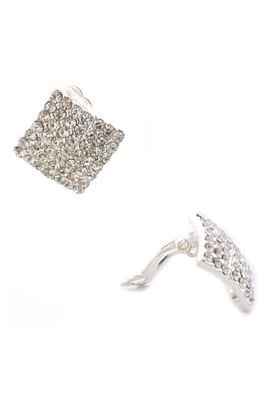 Fashion Earrings Silver Plating Square Clip Earrings