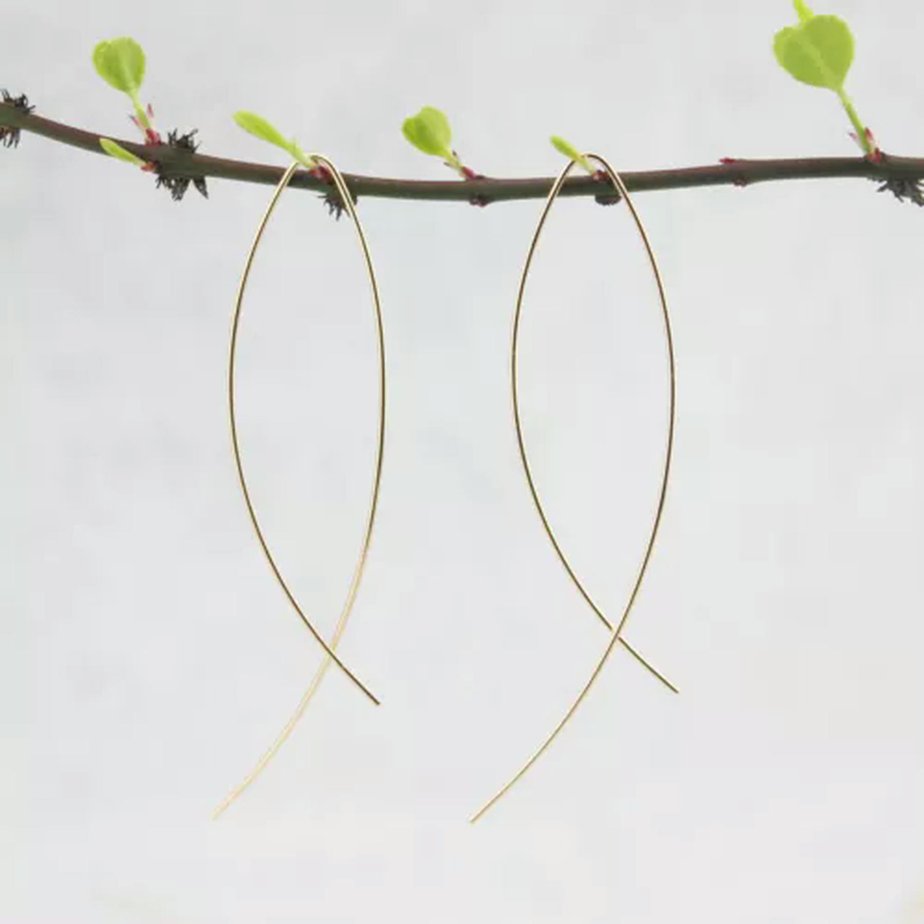 Fashion Earrings for Women Simple Hoop Earrings Copper Fish Threader