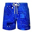 Fashion Electronic Chip Short Pants Women Men 3D Print Swimsuit Swim