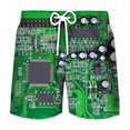 Fashion Electronic Chip Short Pants Women Men 3D Print Swimsuit Swim