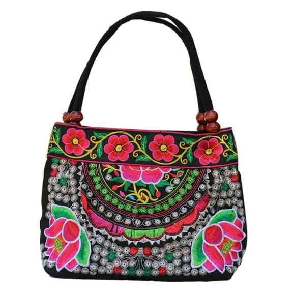 Fashion Embroidery Women Small Handbags Floral Embroidered Lady Top-handle Bags