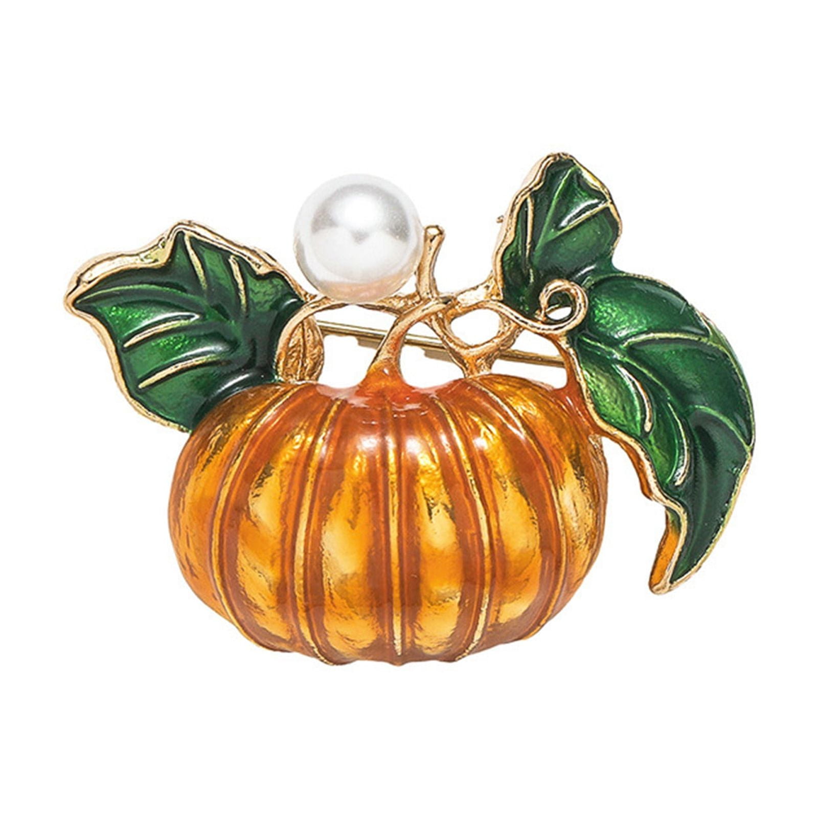 Fashion Enamel Pumpkin Brooch Pin for Women Gold Tone Cute Fall