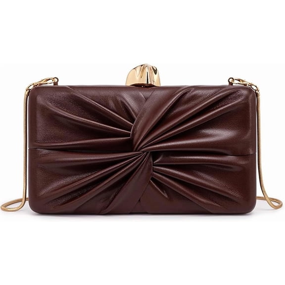 Fashion Evening Bag for Women Trendy Burgundy PU Clutch Bags Elegant Ladies Silver Cocktail Party Purse with Crossbody Chain