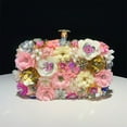 thumbnail image 1 of Fashion Evening Bags Handmade Flower Beaded Bags Banquet Wedding Party Bags,Pink, 1 of 11