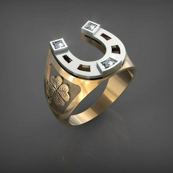 Fashion Exqusite Luxurious Accessories Unique Design Horseshoe-Shaped Party Ring