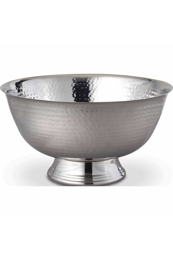 Fashion Extra Large Stainless Steel Hammered Revere Bowl (11.75 X 11.75) Made In India -Jewelry By Sweet Pea