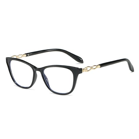 Fashion Eye Protection Elegant Portable Reading Glasses Eyeglasses Anti-Blue Light Ultra Light Frame BLACK STRENGTH 200