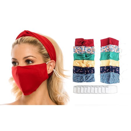 Fashion Fabric Reusable Mask with Adjustable Earloops&nbsp;with Matching Headband and 10 Free Filters price history and forecast - Daily Haute AA01