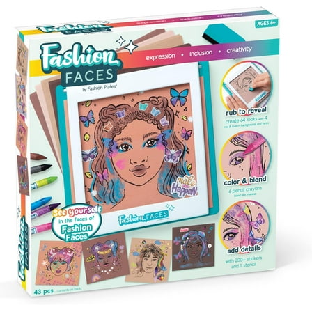 Fashion Faces – By Fashion Plates – Classic Mix-And-Match Drawing Art Set – Hairstyles And Makeup Looks – For Ages 6