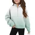 thumbnail image 1 of Children Sweatshirt Oversize Boys Middle Big Half Zip Crewneck Sweatshirt Long Sleeve Pullover Crop Kids Fleece Sweatshirts for 5-14 Years Teens, 1 of 5