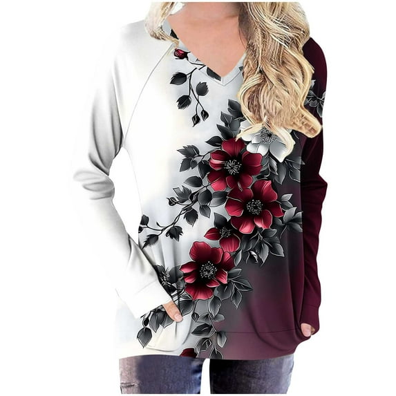 Spring Long Sleeve Tops for Women Womens Tops Spring 2026 Fashion Pullover Oversized Tops for Women Long Sleeve My Items