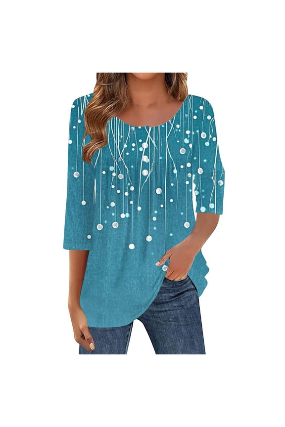 Fashion Fall Saving Fall Top Women's Tops Dressy Casual Fall Quarter Sleeve Tops Women's Blouses Get it Fast