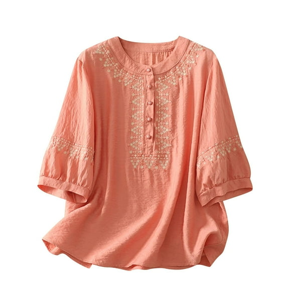 My Items Fall Shirts for Plus Size Women 2025 Womens Tops Dressy Casual Women's 3/4 Sleeve T Shirts Womens Blouses for Work Professional Plus Size reorders