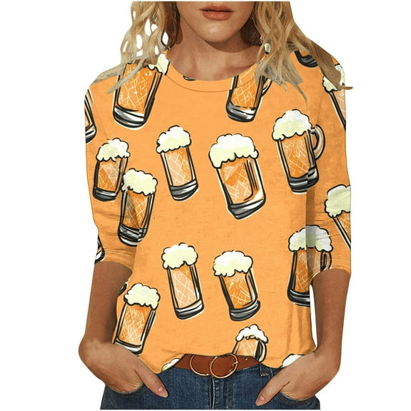 My Items Spring Tops for Women Shirts Trendy Vneck Womens 3/4 Sleeve T Shirts Loose Fit Womens Blouses Spring My Reorder List