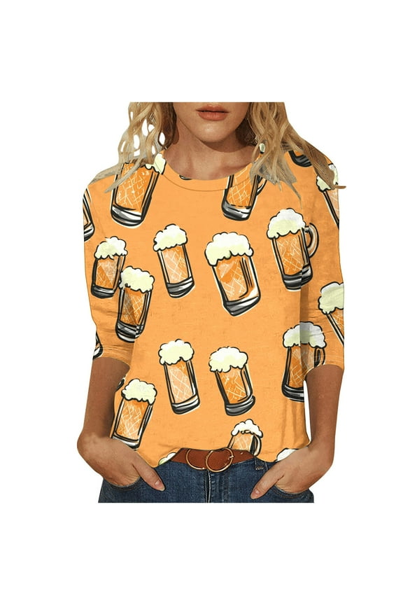 My Items Spring Tops for Women Shirts Trendy Vneck Womens 3/4 Sleeve T Shirts Loose Fit Womens Blouses Spring My Reorder List