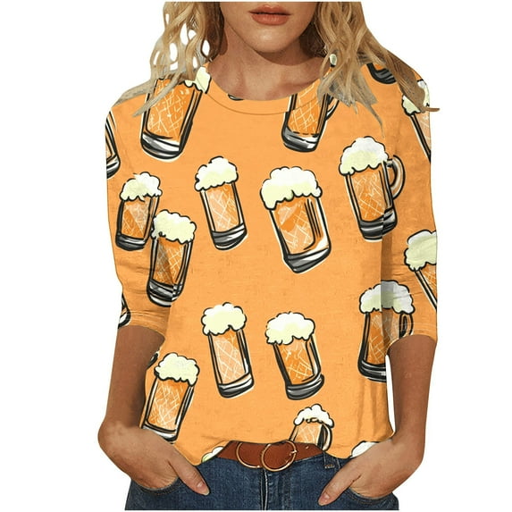 My Items Spring Tops for Women Shirts Trendy Vneck Womens 3/4 Sleeve T Shirts Loose Fit Womens Blouses Spring My Reorder List