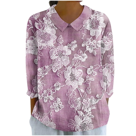 My Items Womens Fall Fashion 2025 Tops Women's Tops Casual Plus Size Womens 3/4 Sleeve Tops Casual Fall Women's Blouses Plus Size White my orders