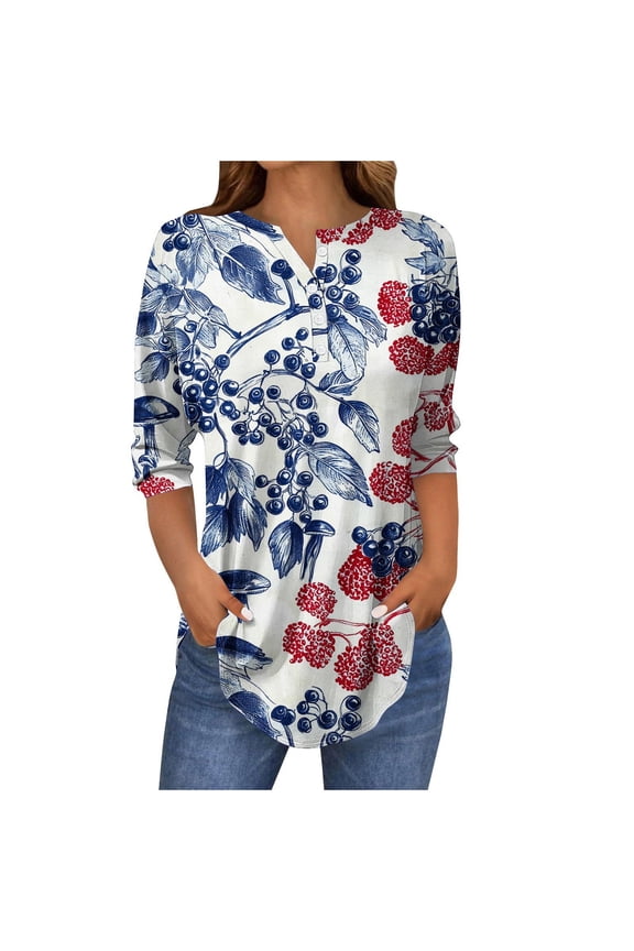 My Items Womens Spring Shirts Women's Shirts Casual Plus Size Women's 3/4 Sleeve Tops and Blouses Women's Blouses Work Spring My Reorder List