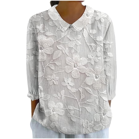 My Items Womens Spring T Shirts Shirts Long Length Sleeves Womens 3/4 Sleeve Tops Casual Spring Blouses My Reorder List