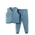 thumbnail image 1 of Kids Two Piece Outfit Children's Solid Color Sleeveless Top Elastic Waistband Long Pants Medium and Large Children's Thick Base Home Suit Set My Items Ordered by Me Recently, 1 of 3