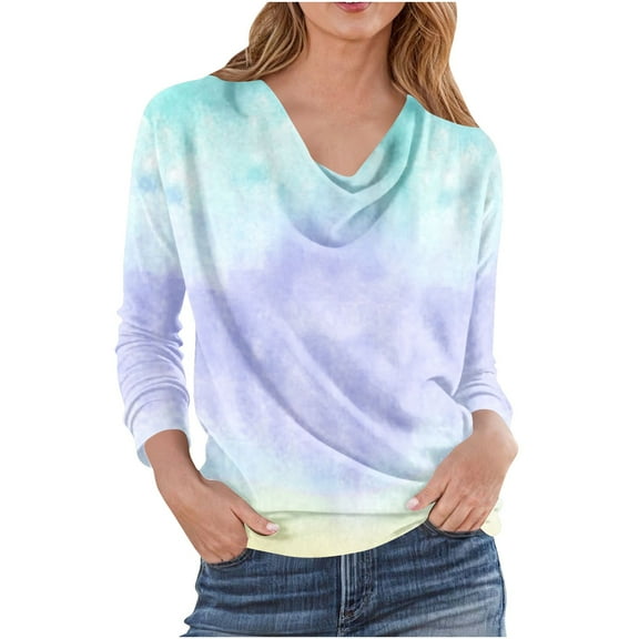 Fashion Fall Saving Ladies Long Sleeve Fall Tops Lightweight T Shirts for Women Trendy Pullover Blouses for Women Fall My Items My Order