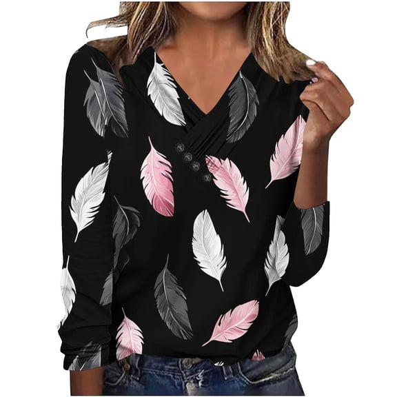 Fashion Long Sleeve Fall Tops for Women Womens Shirts Fall Trendy Pullover Plus Size Blouses Casual Fall My Items