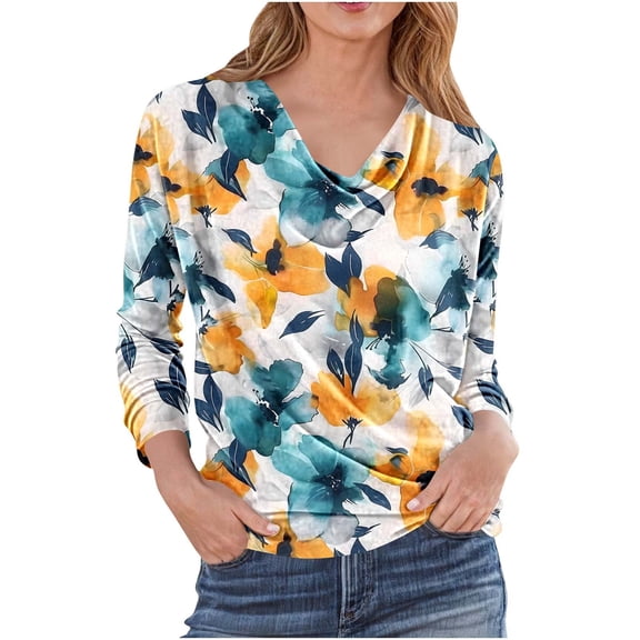 Long Sleeve Shirts for Women Casual Loose Womens Tops Casual V Neck Pullover Shirts My Items