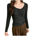 thumbnail image 1 of Loose Long Sleeve Athletic Shirts for Women Womens Tops Dressy Casual V Neck Pullover Plus Size Tops Casual My Order My Items, 1 of 5