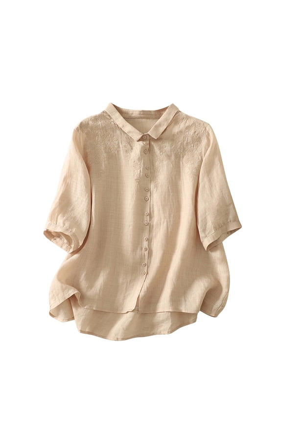 My Items Spring Shirts for Women Vneck Womens Tops Trendy Dressy Women 3/4 Sleeve T Shirts Women's Blouse New & Trending