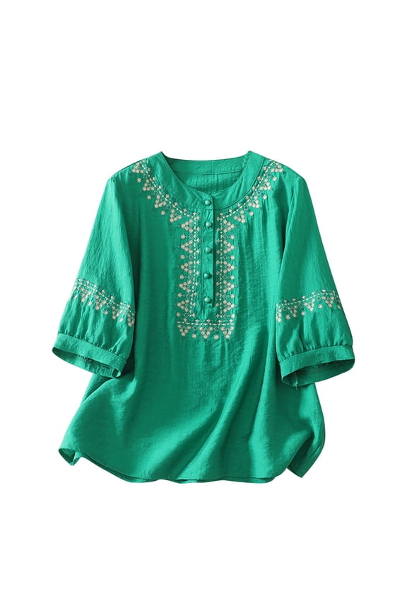 My Items Women Spring Tops Womens Tops Casual Womens Tops 3/4 Length Sleeves Loose Fit Womens Blouses Reorders