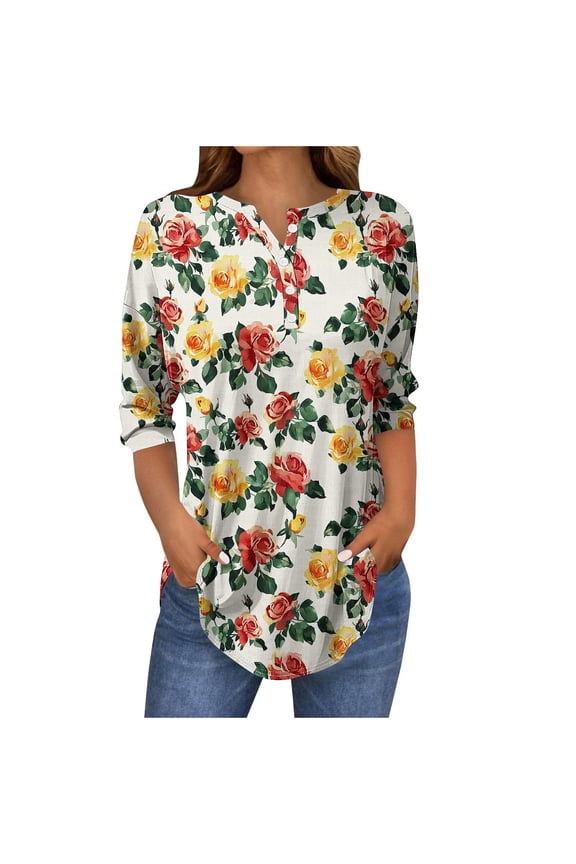 Fashion Fall Saving My Items Women's Fall T-Shirts Women's Shirts Casual 3/4 Sleeve Womens Tops Casual Womens Blouses Casual Dressy my order
