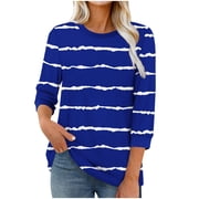 Fashion Fall Saving My Items Womens T Shirts Womens Tops Plus Sized 3/4 Sleeve Tops for Women Plus Size Womens Blouse Get it Fast