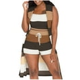 thumbnail image 1 of Outfits Set for Women 2 Piece Sweater Sets Stripe Round Neck Elastic Waist Pocket Free Pants 3 Piece Set my items ordered by me recently, 1 of 3