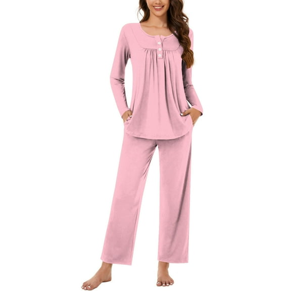 Fashion Fall Saving Outfits Set for Women Sweater and Pants Set for Women Womenfashionable And Casual Loose Printed Round Neck Button Up Long Sleeved Pants Pajama Set my orders placed recently