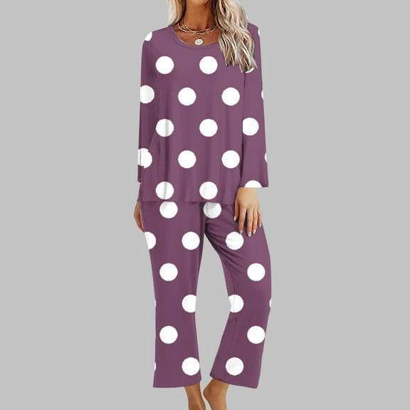 Fashion Fall Saving Outfits Set for Women Womens Sweatsuit Set Women Fashion Non Positioning Printed Round Neck Long Sleeved Long Pants Set my items out for delivery