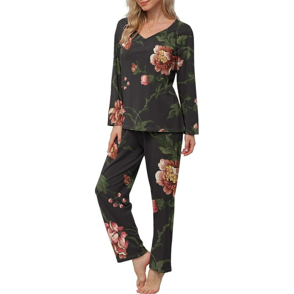 Fashion Fall Saving Outfits Set for Women Sweat Sets for Women Women Fashion Casual Printed neck Long Sleeved Shirt Long Pants Set my items ordered