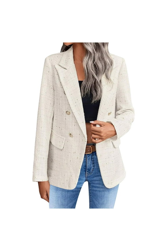 Black Blazer Women Tall Women'S fall Casual Long Sleeve Suit Woolen Coat Get It Fast
